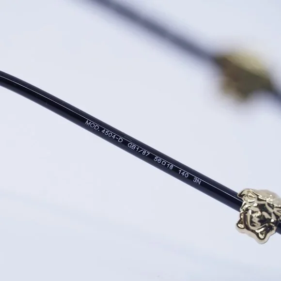 Versace VE4504D GB1/87 Sunglasses Shiny Black Rectangle Frame, Grey Lenses - Picture 6 of 10